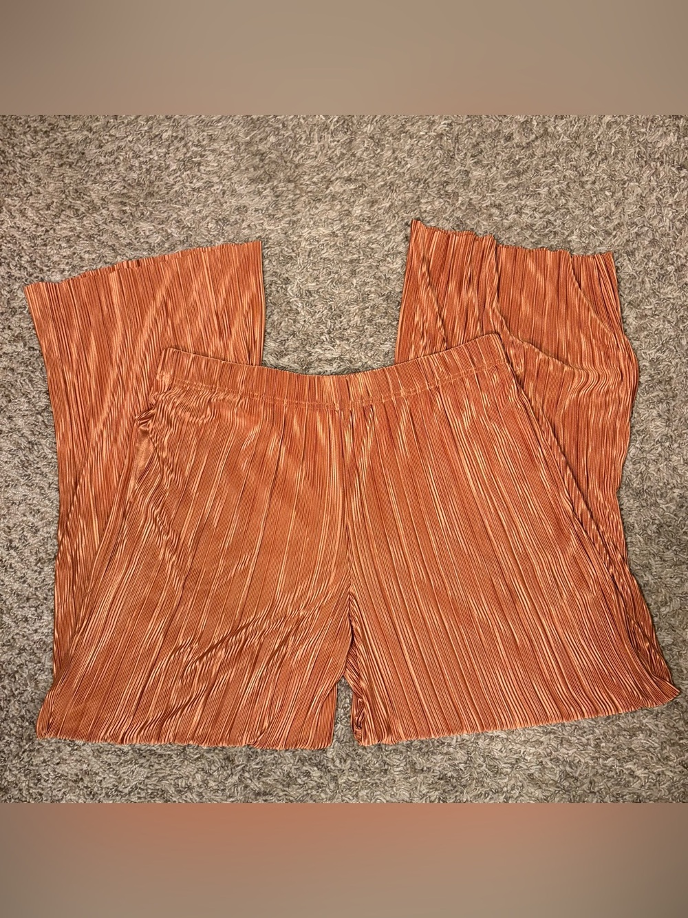 Steve Madden Pleated Wide-Leg Pants in Burnt Orange